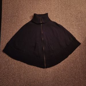 Apt. 9 Knit Cape Shawl Poncho Turtleneck Sweater Black One Size OS